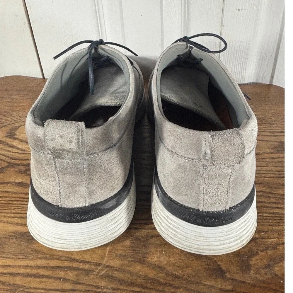 Wolf & Shepherd Gray Suede Leather‎ Lace Up Dress Shoes Comfort Size 11.5M
